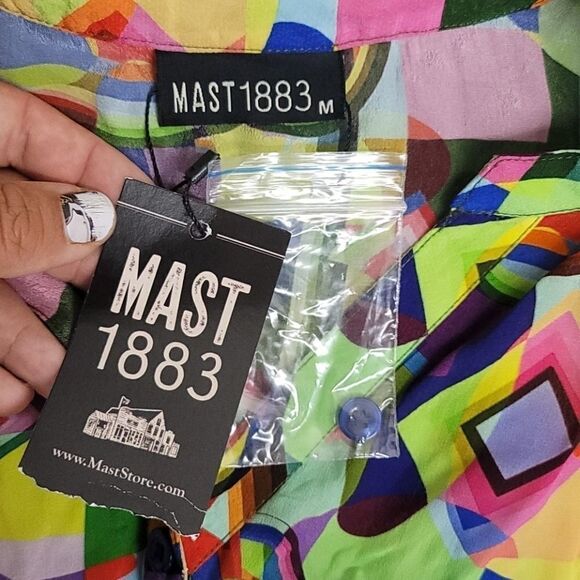 MAST 1883 Colorful high low button down shirt - Picture 9 of 11